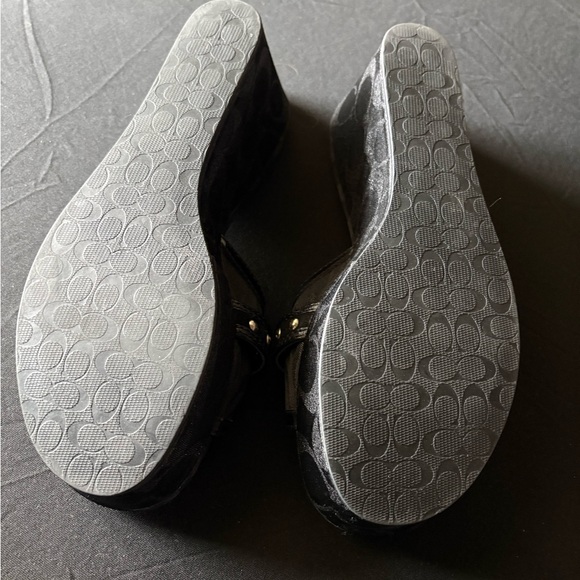 Coach Black Women's Sandals with Silver Accents - Picture 4 of 8